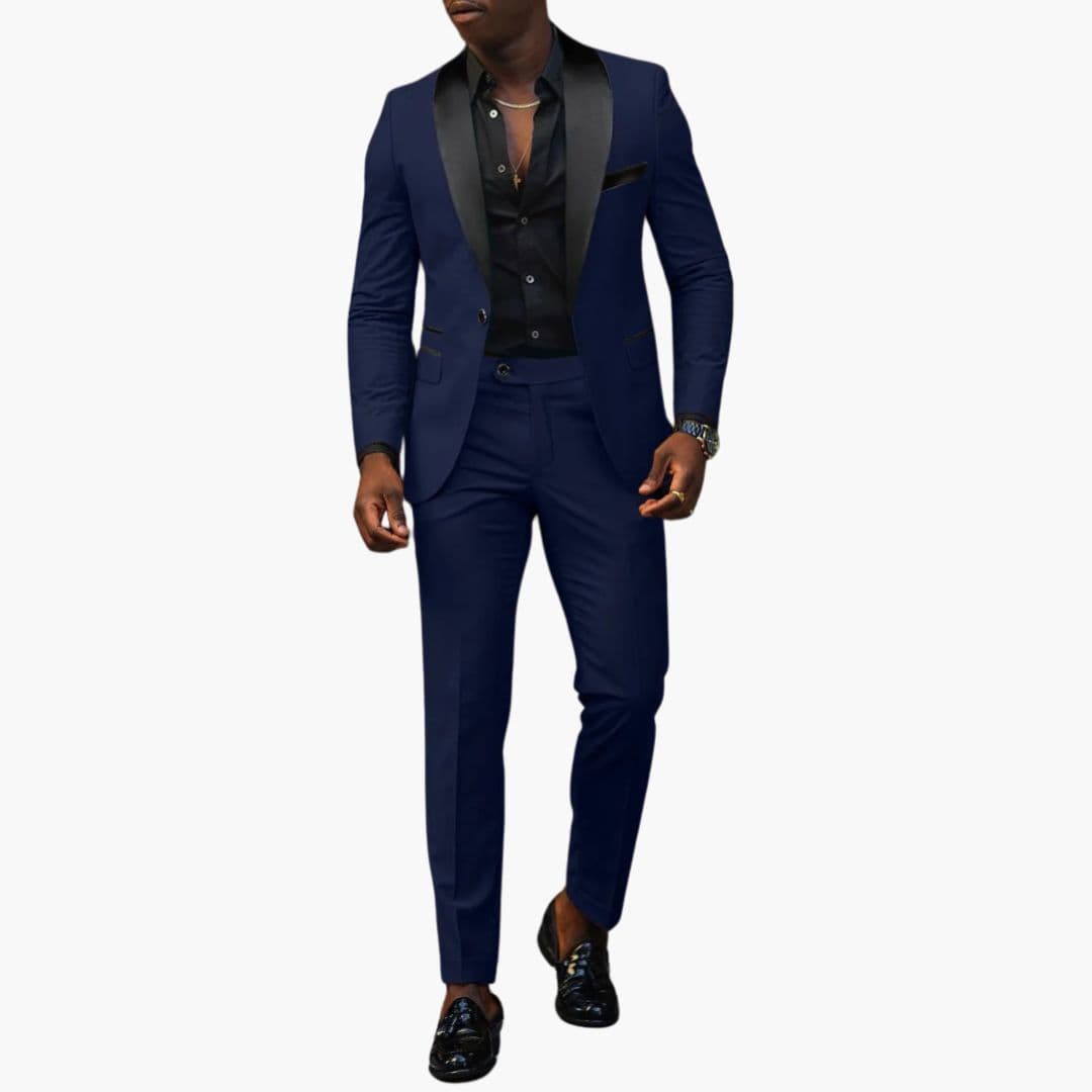 Herrdräkt två delar med kavaj med sjalkrage