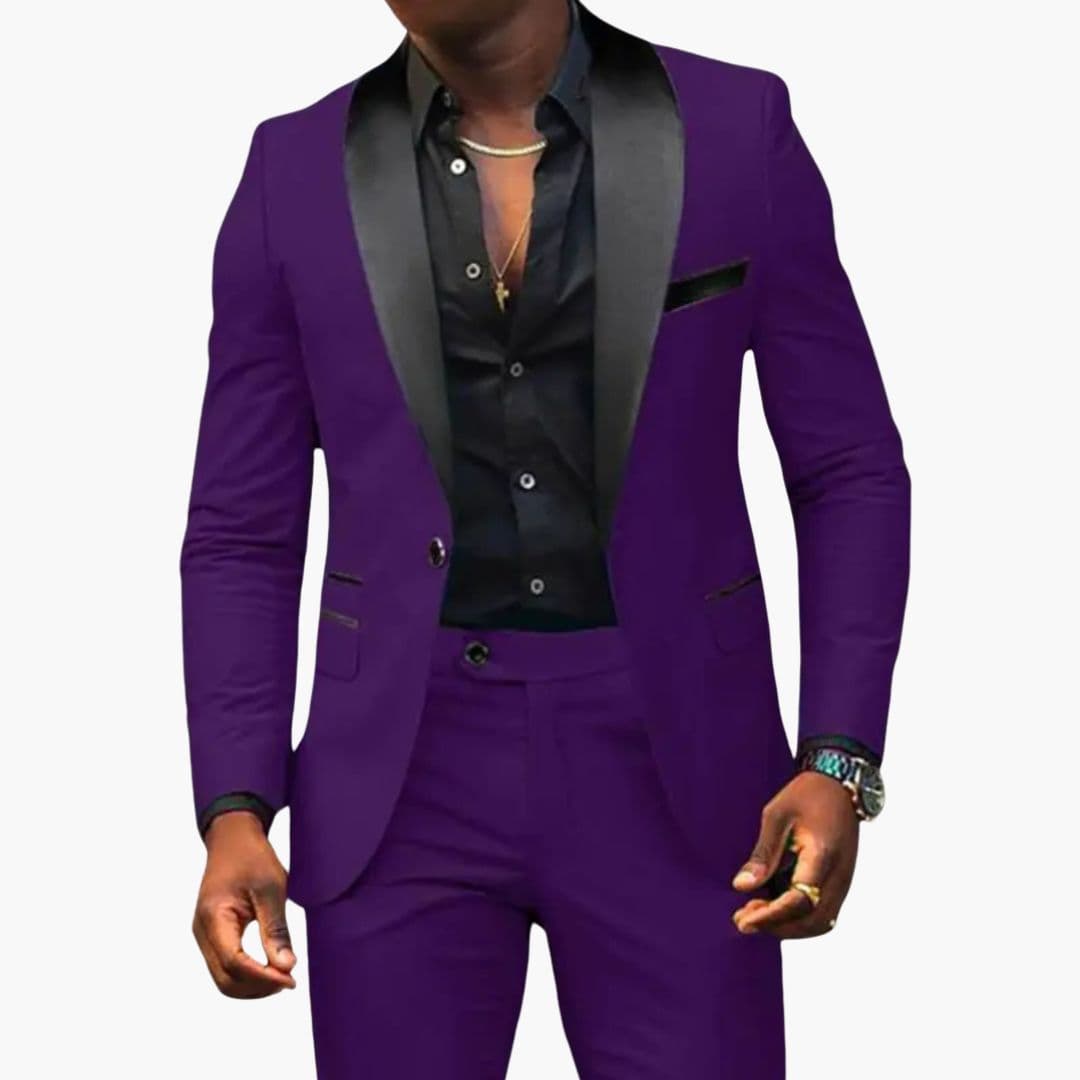 Herrdräkt två delar med kavaj med sjalkrage