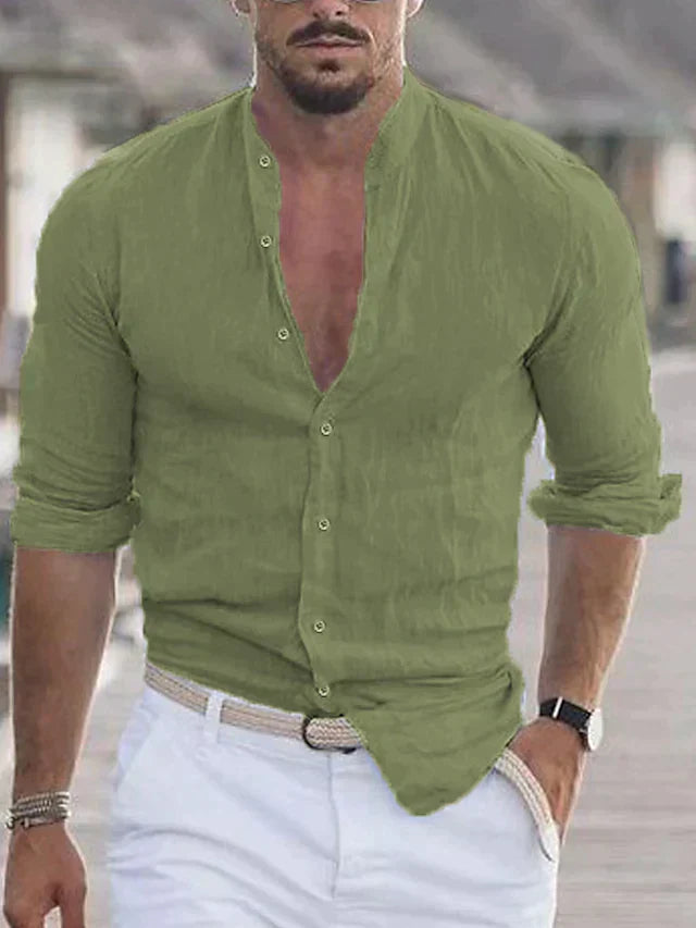 Daniel | Chemise en lin pour homme à manches longues