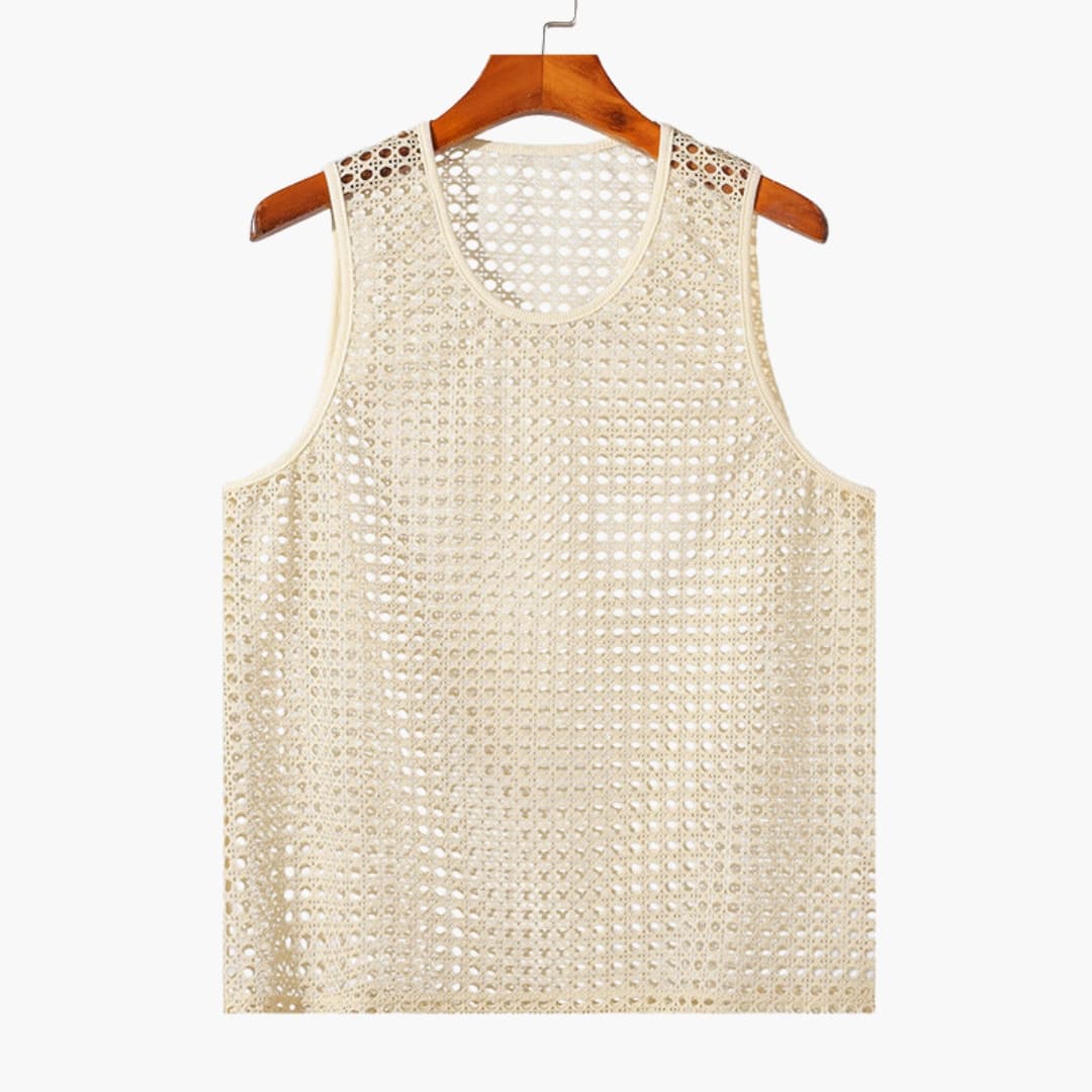 Débardeur homme à surface en maille et coupe sans manches