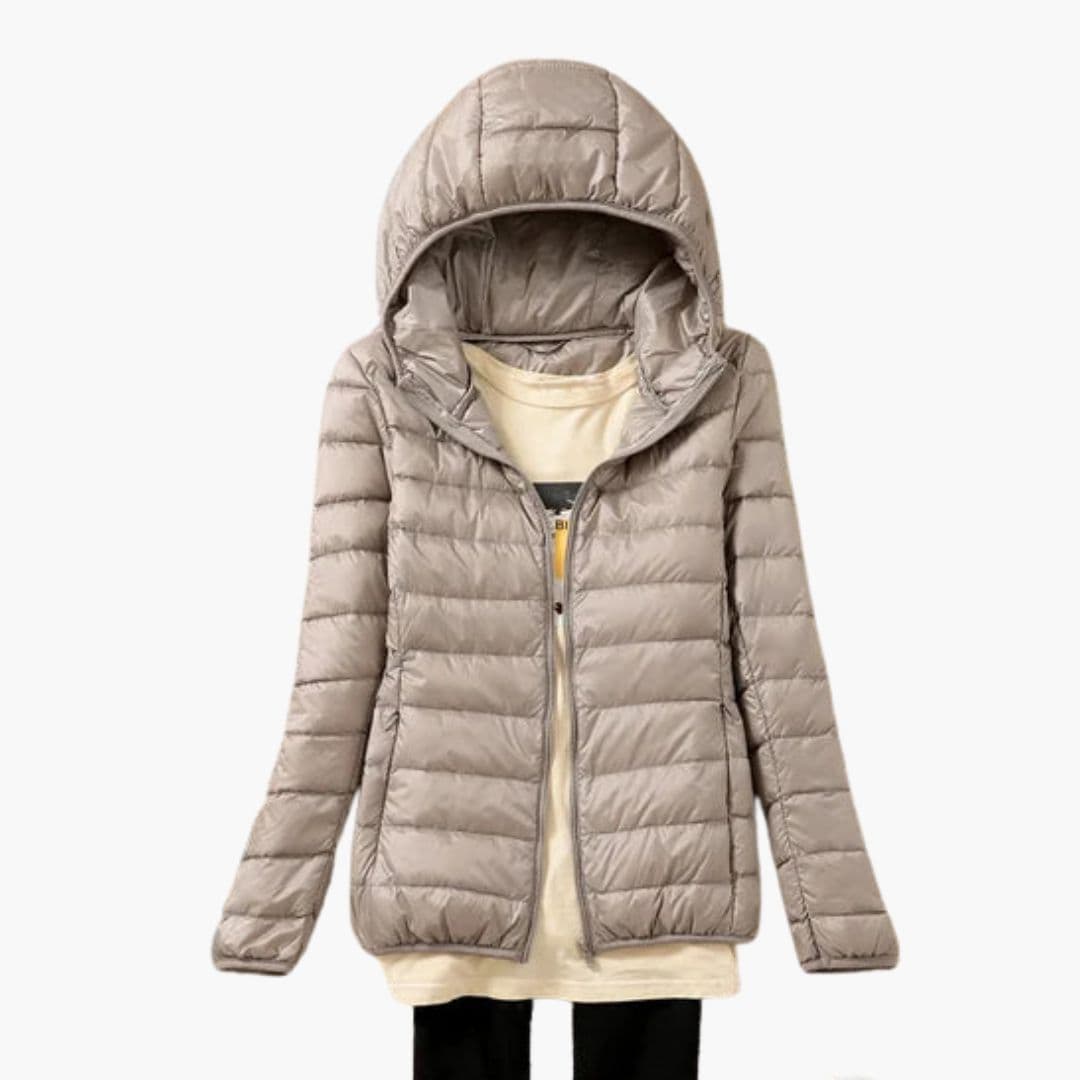 Doudoune femme à capuche avec fermeture zippée