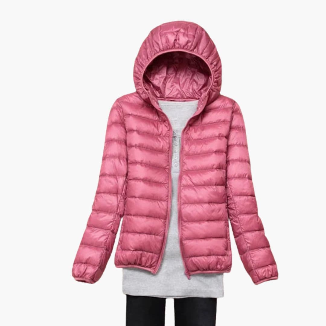 Doudoune femme à capuche avec fermeture zippée