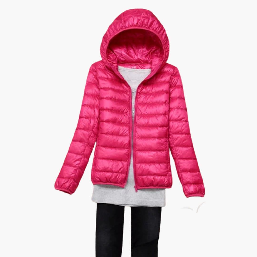 Doudoune femme à capuche avec fermeture zippée