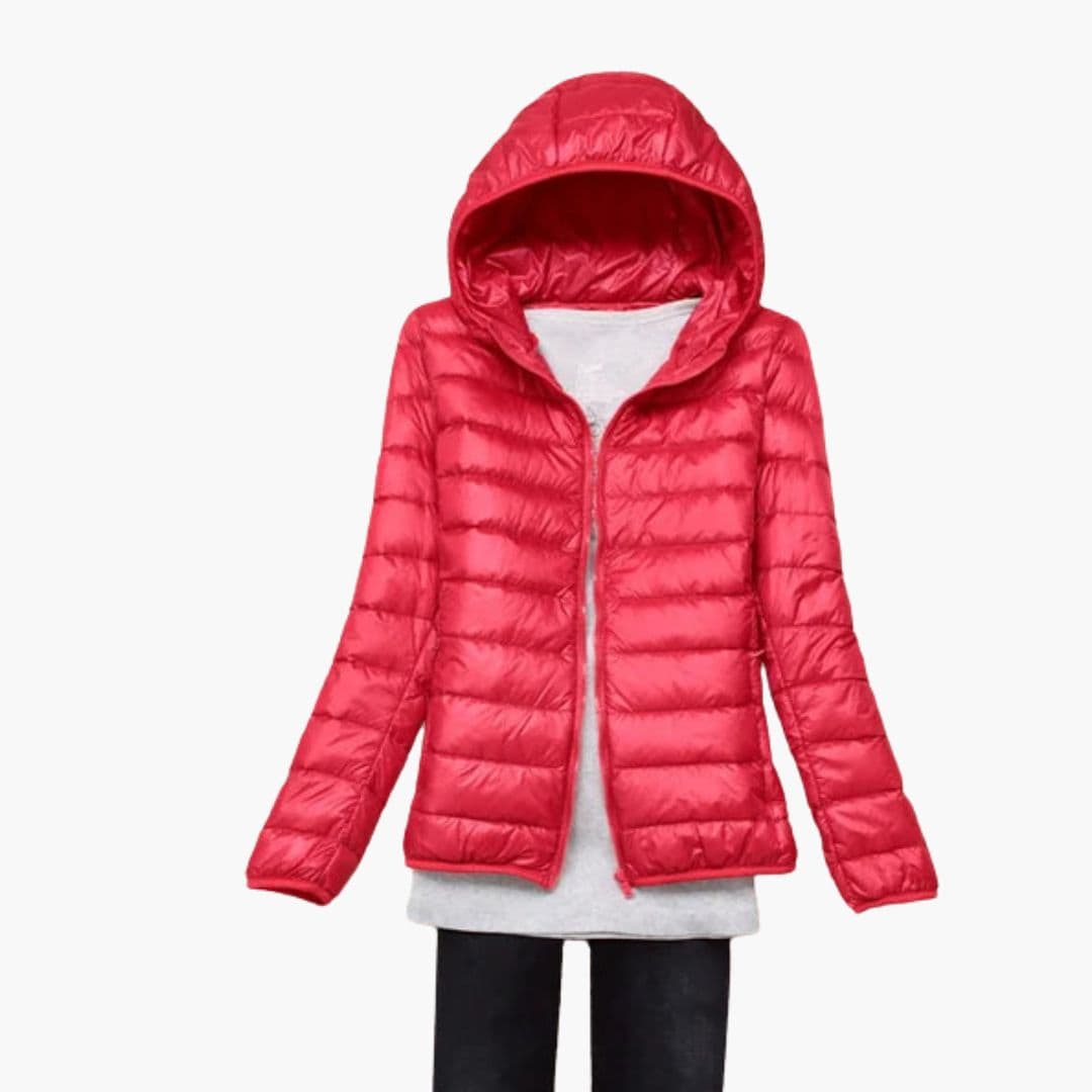 Doudoune femme à capuche avec fermeture zippée