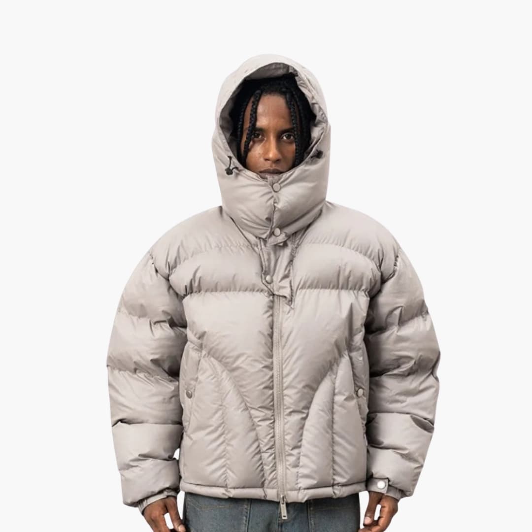 Doudoune homme avec capuche et fermeture éclair