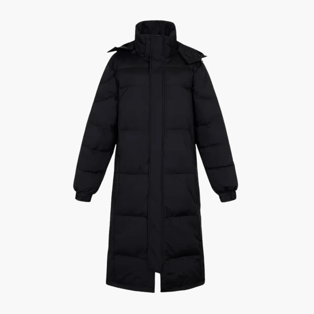 Manteau long homme avec capuche et fermeture zippée