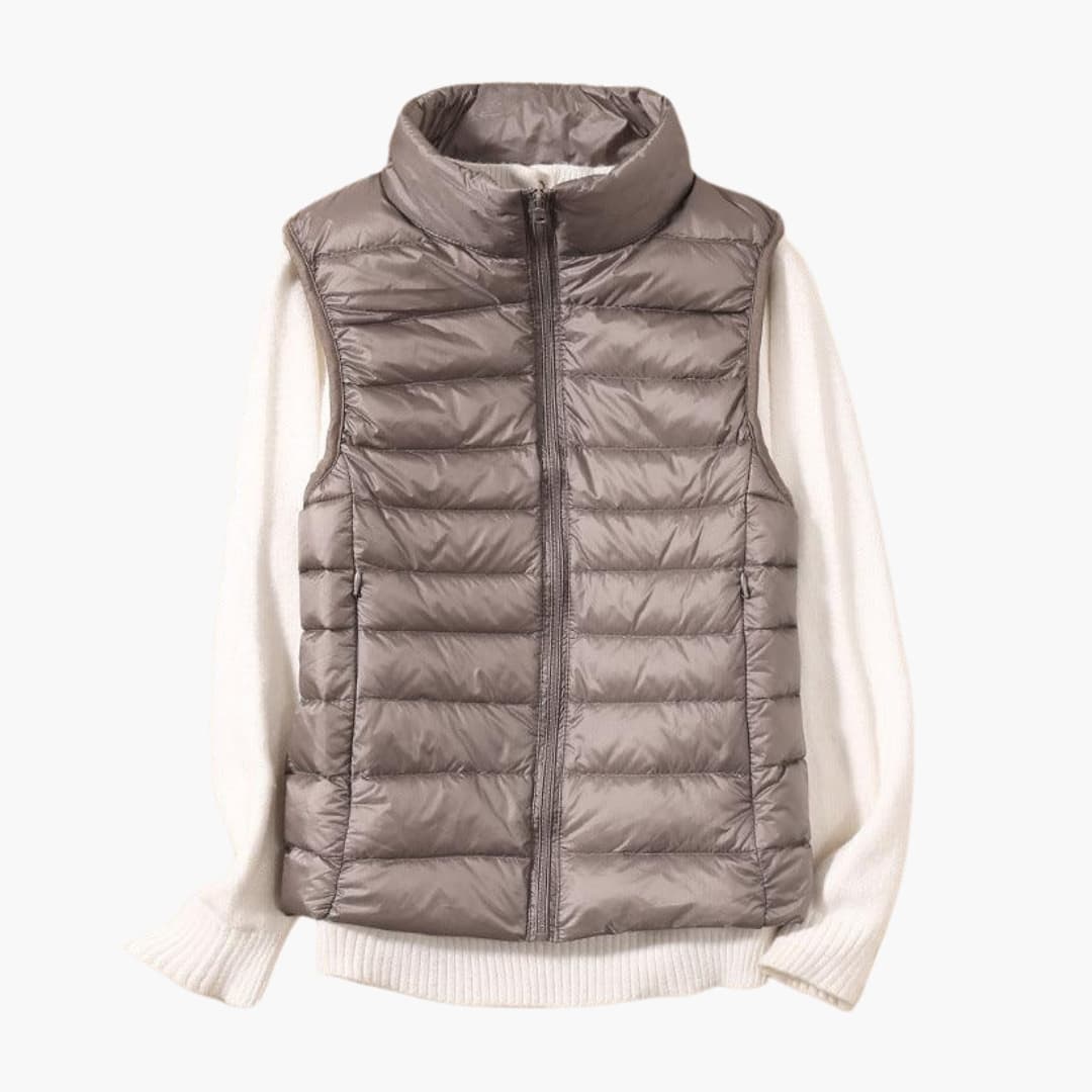 Doudoune sans manches femme avec fermeture zippée
