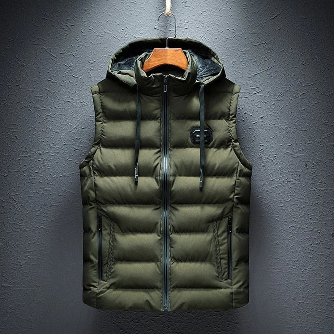 Gilet sans manches homme | Capuche intégrée, fermeture zippée | Poches latérales, coupe droite, 5 coloris, tailles S à 2XL