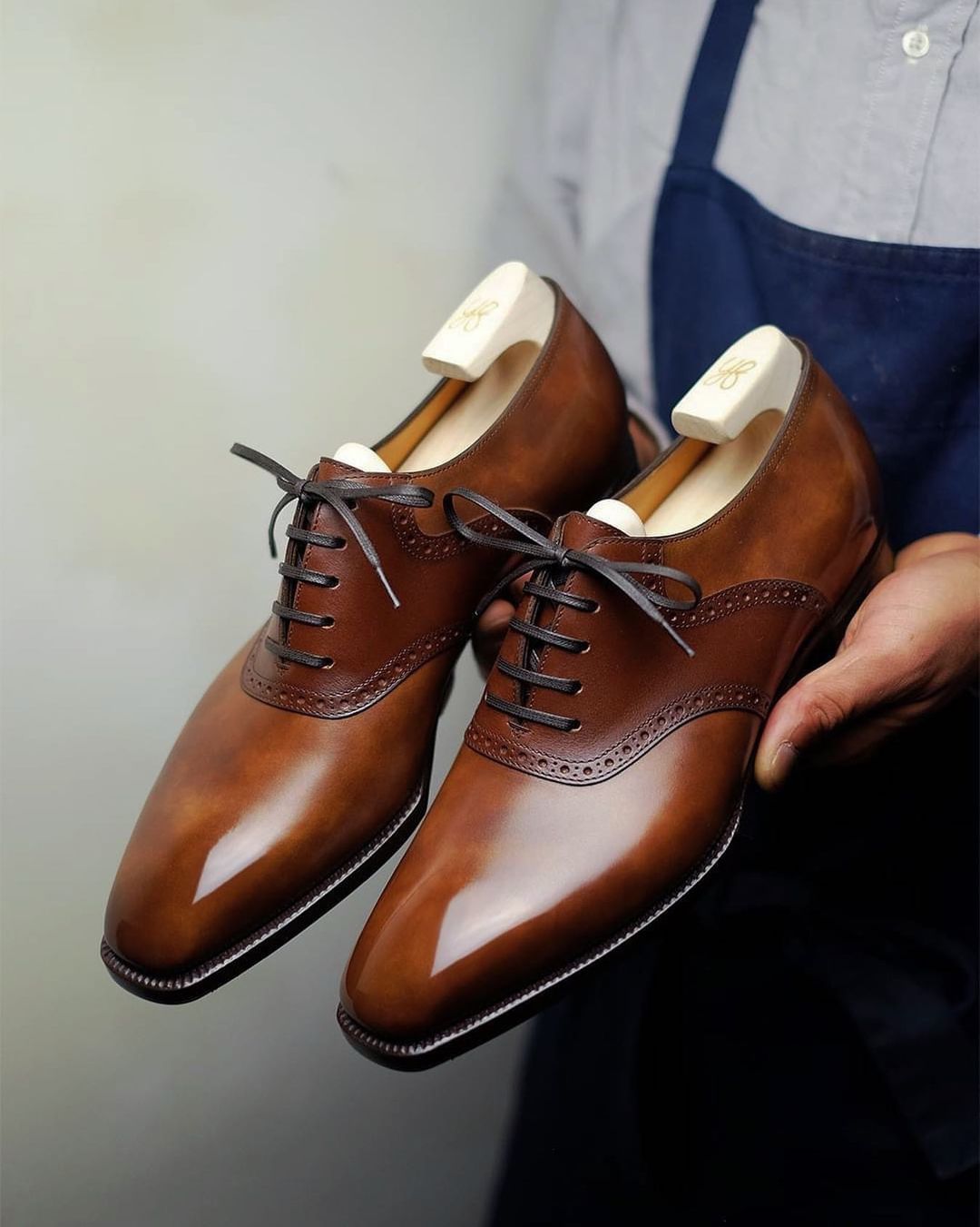 Elowen | Tan leather oxfords for men