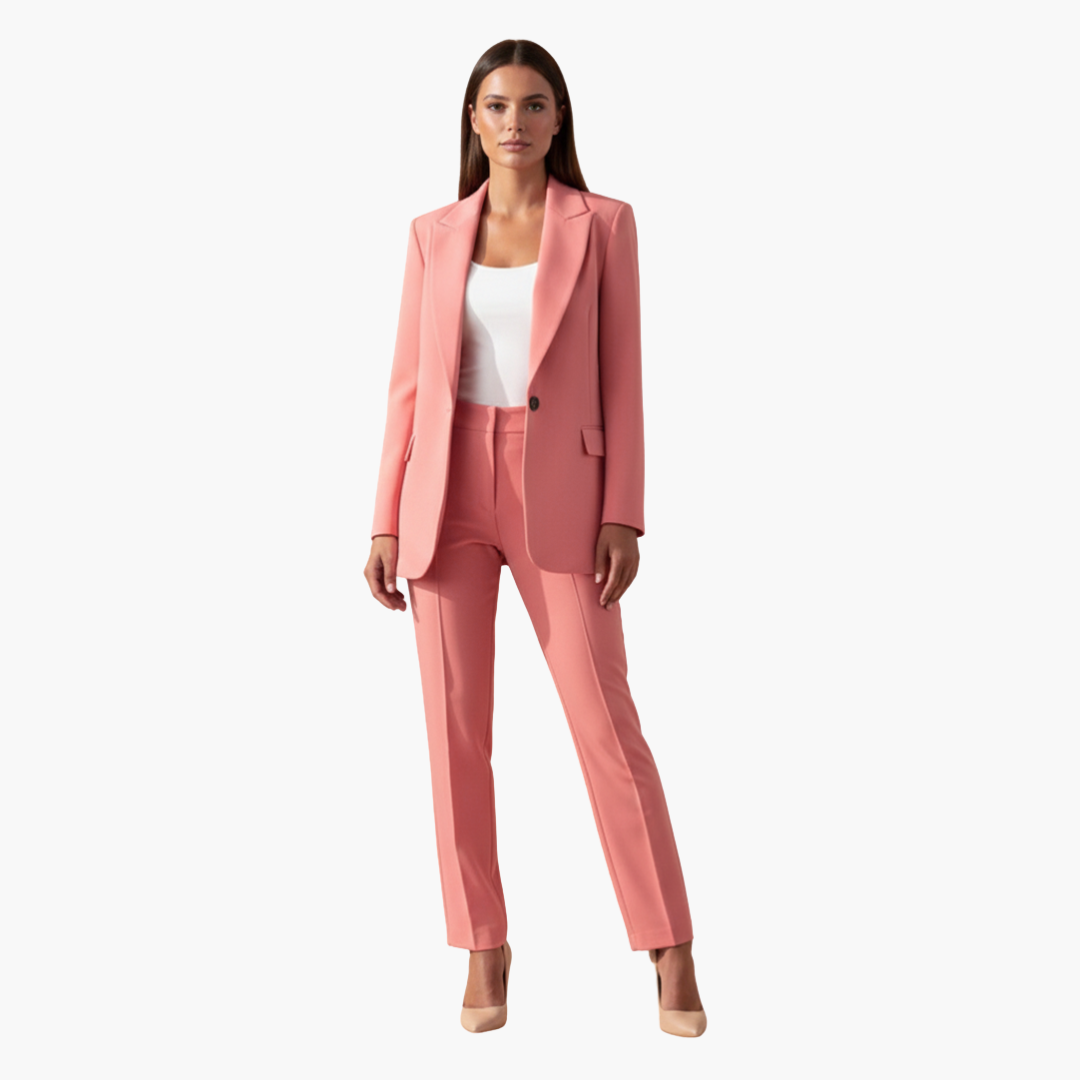 Completo Blazer e Pantaloni Donna con Rever a Lancia e Taglio Slim