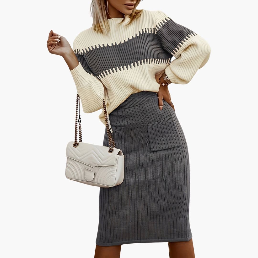 Ensemble Femme Deux Pièces Maille Pull