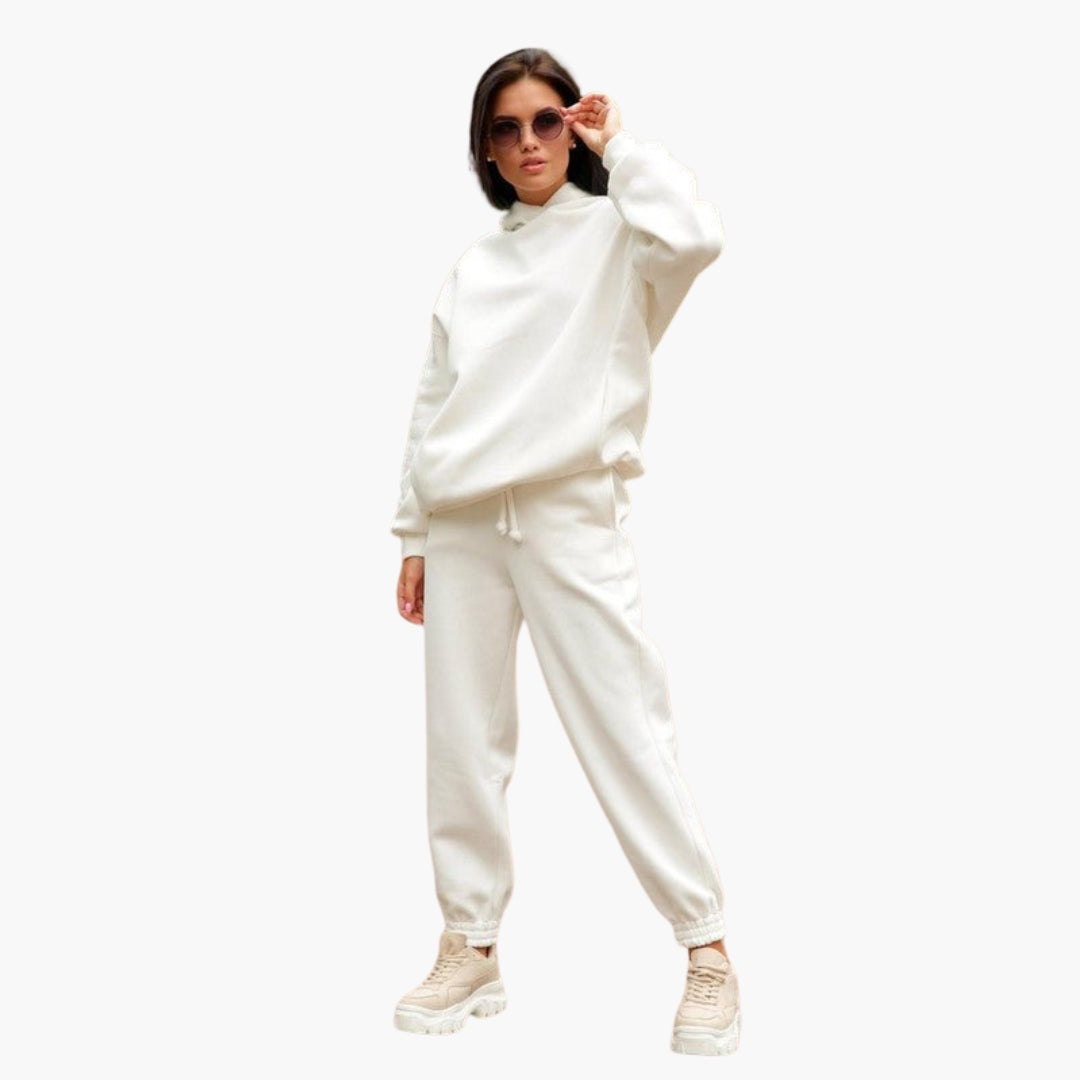 Ensemble Femme Hoodie et Jogging avec Taille Élastique