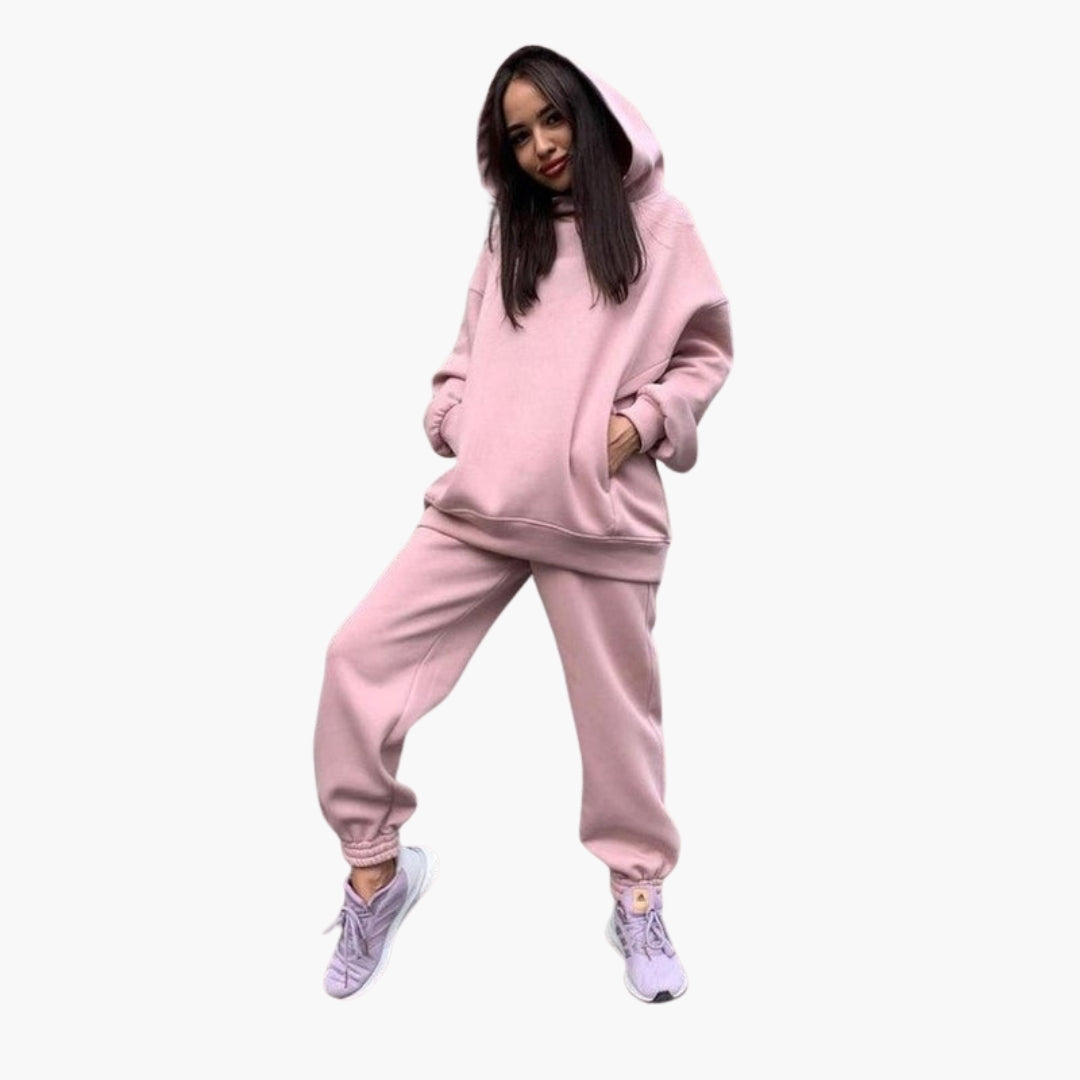 Ensemble Femme Hoodie et Jogging avec Taille Élastique