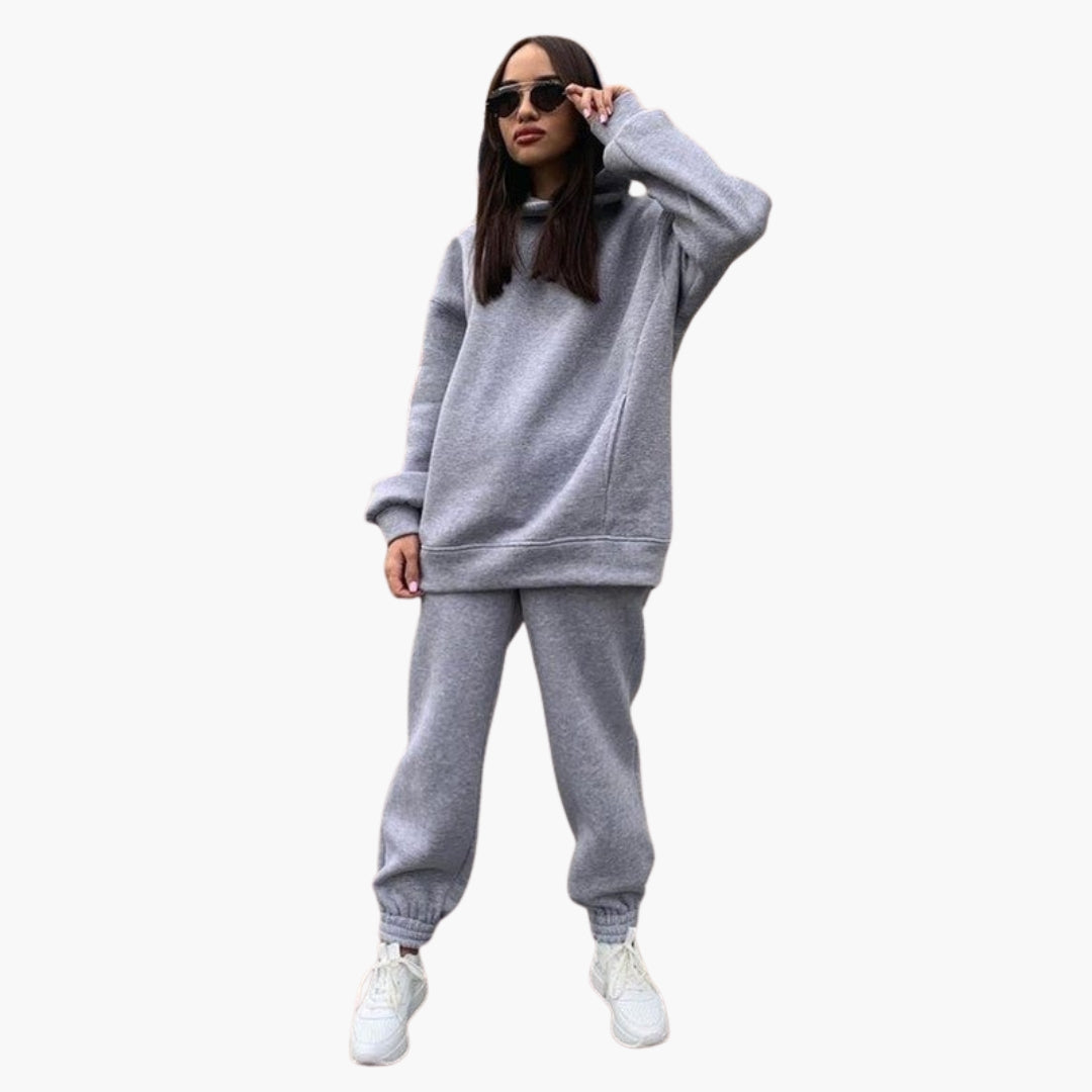 Ensemble Femme Hoodie et Jogging avec Taille Élastique