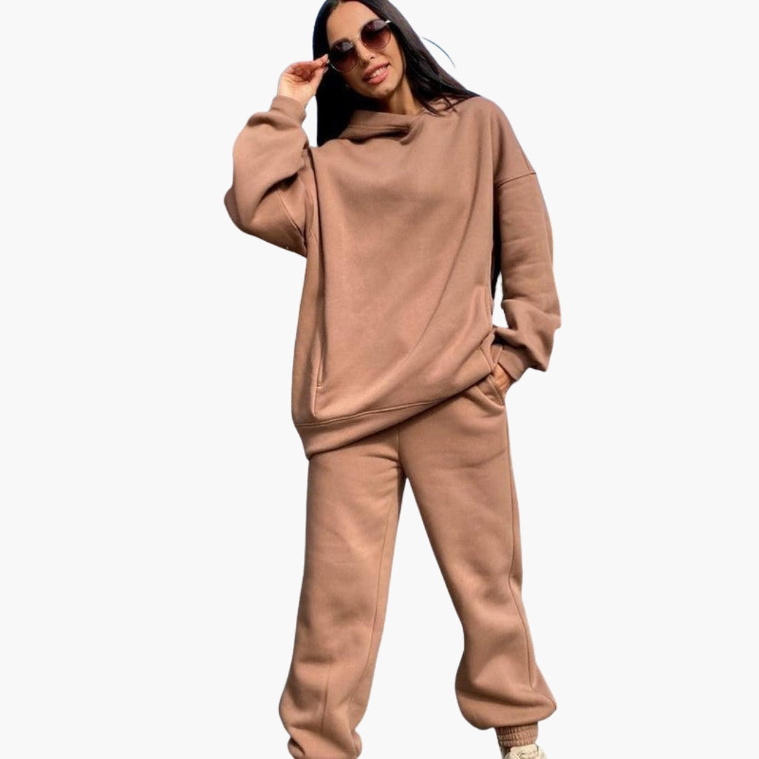 Ensemble Femme Hoodie et Jogging avec Taille Élastique