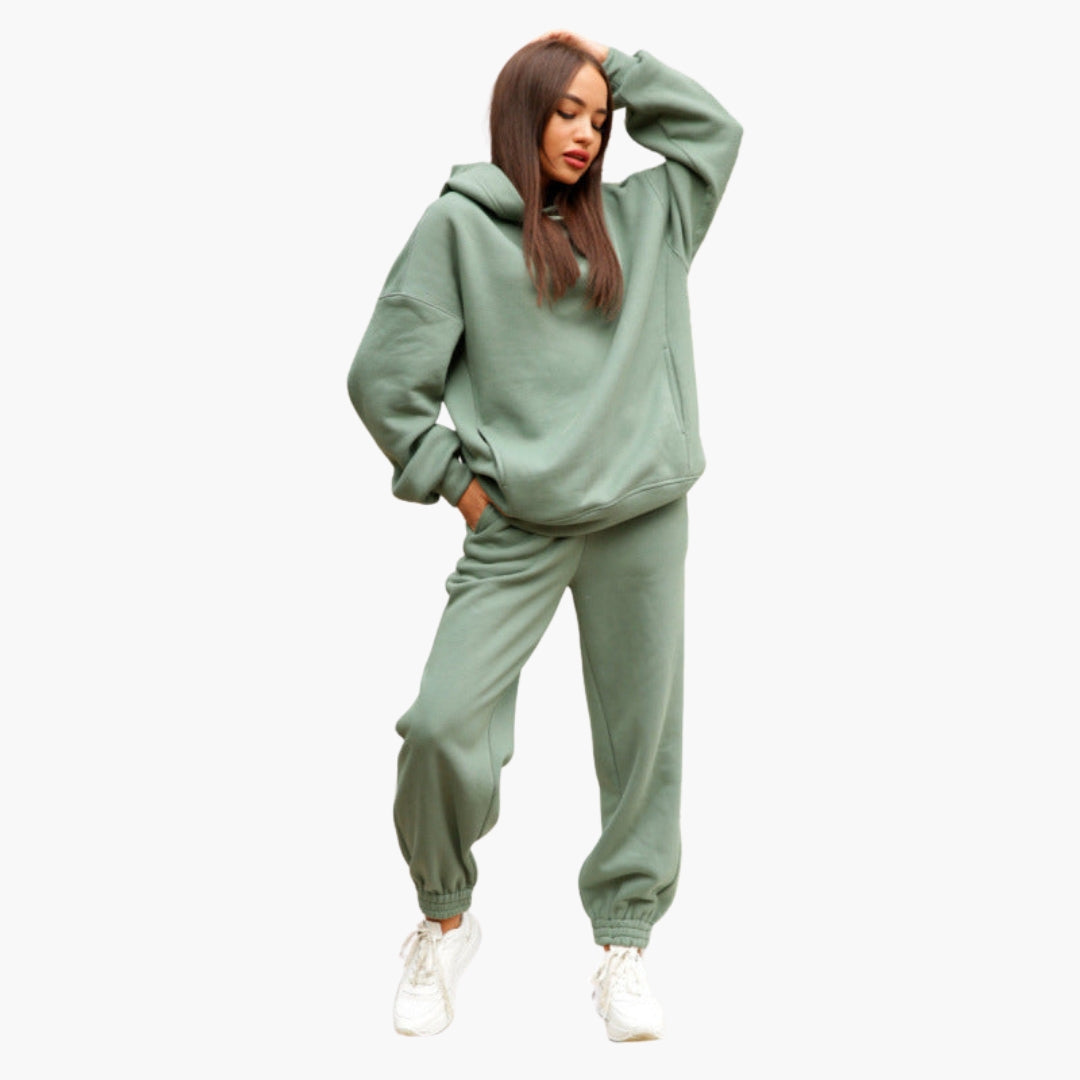 Ensemble Femme Hoodie et Jogging avec Taille Élastique