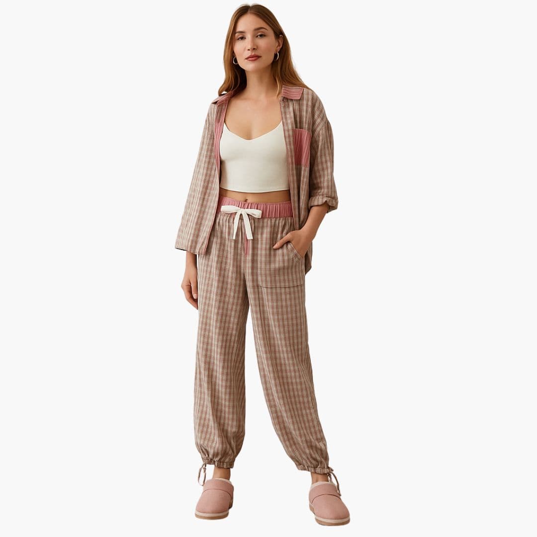 Ensemble Pyjama Femme à Carreaux