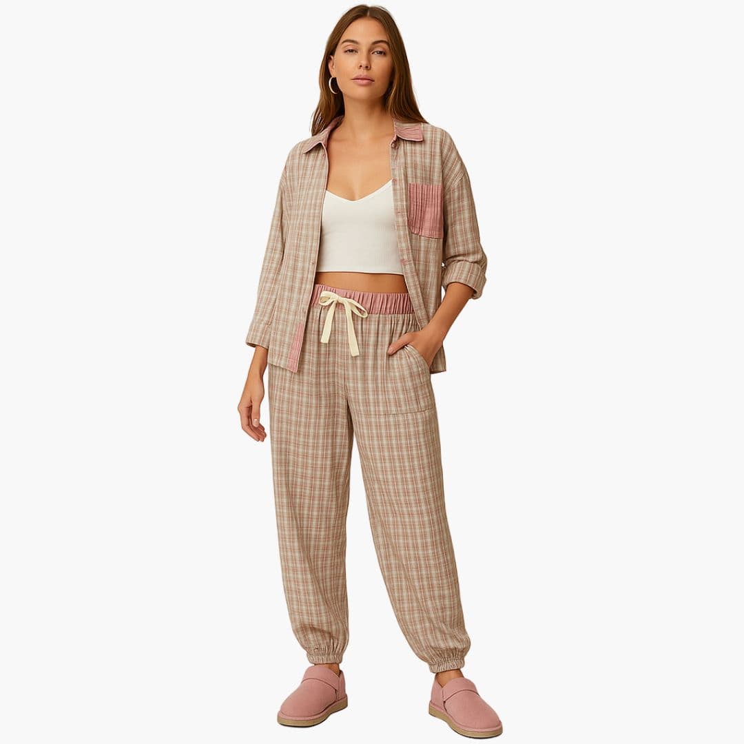 Ensemble Pyjama Femme à Carreaux