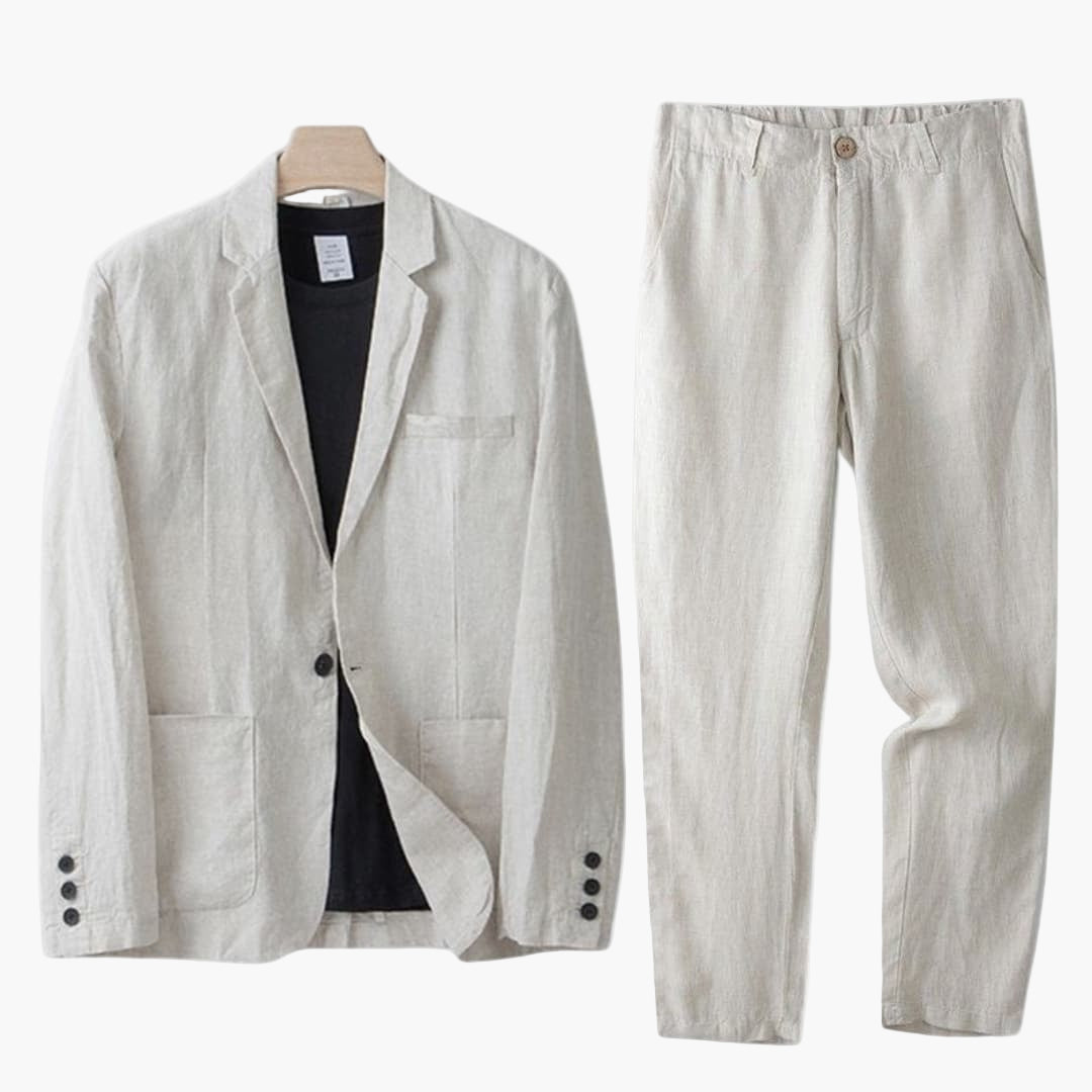 Ensemble costume homme avec blazer et pantalon droit