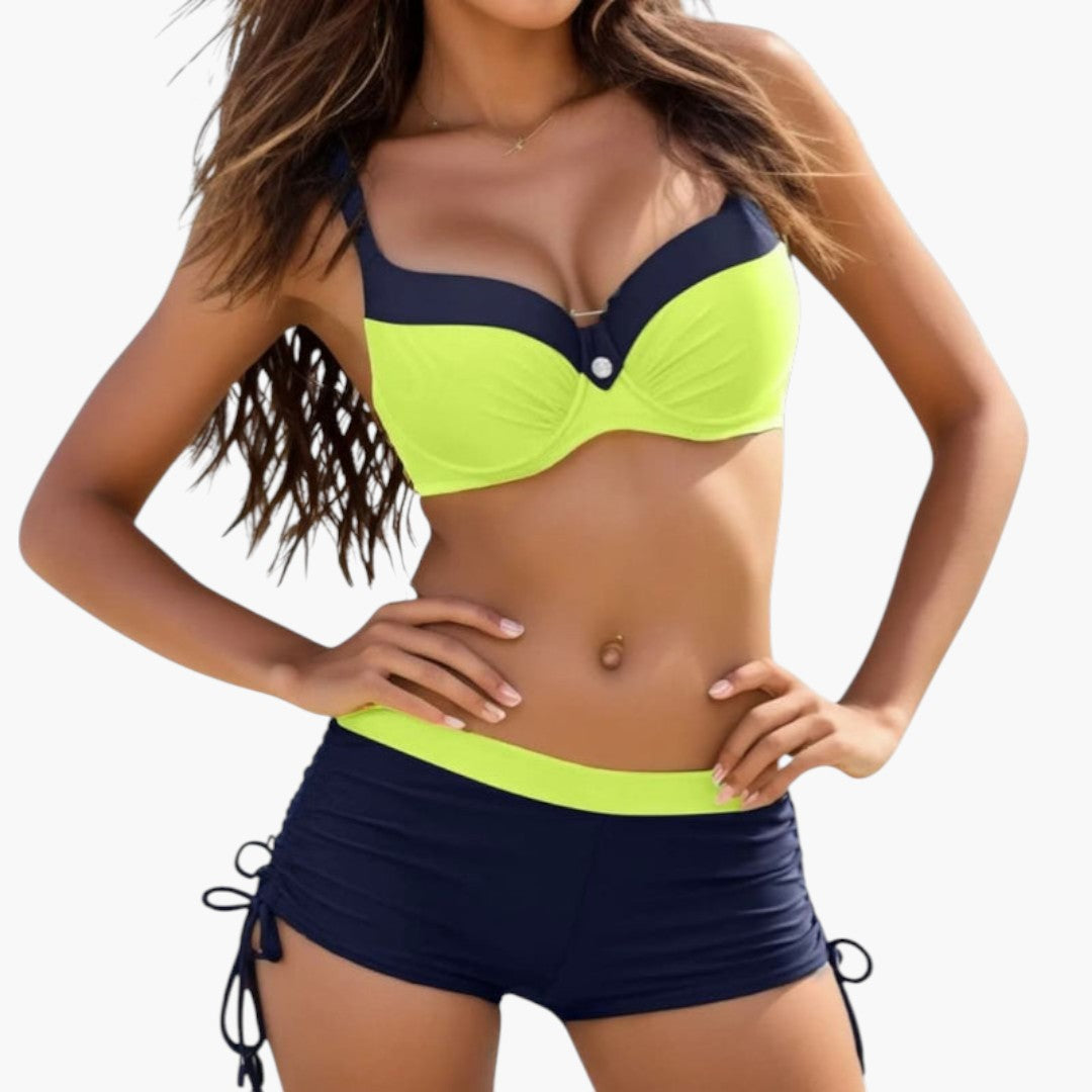 Completo bikini donna con reggiseno imbottito e ferretto