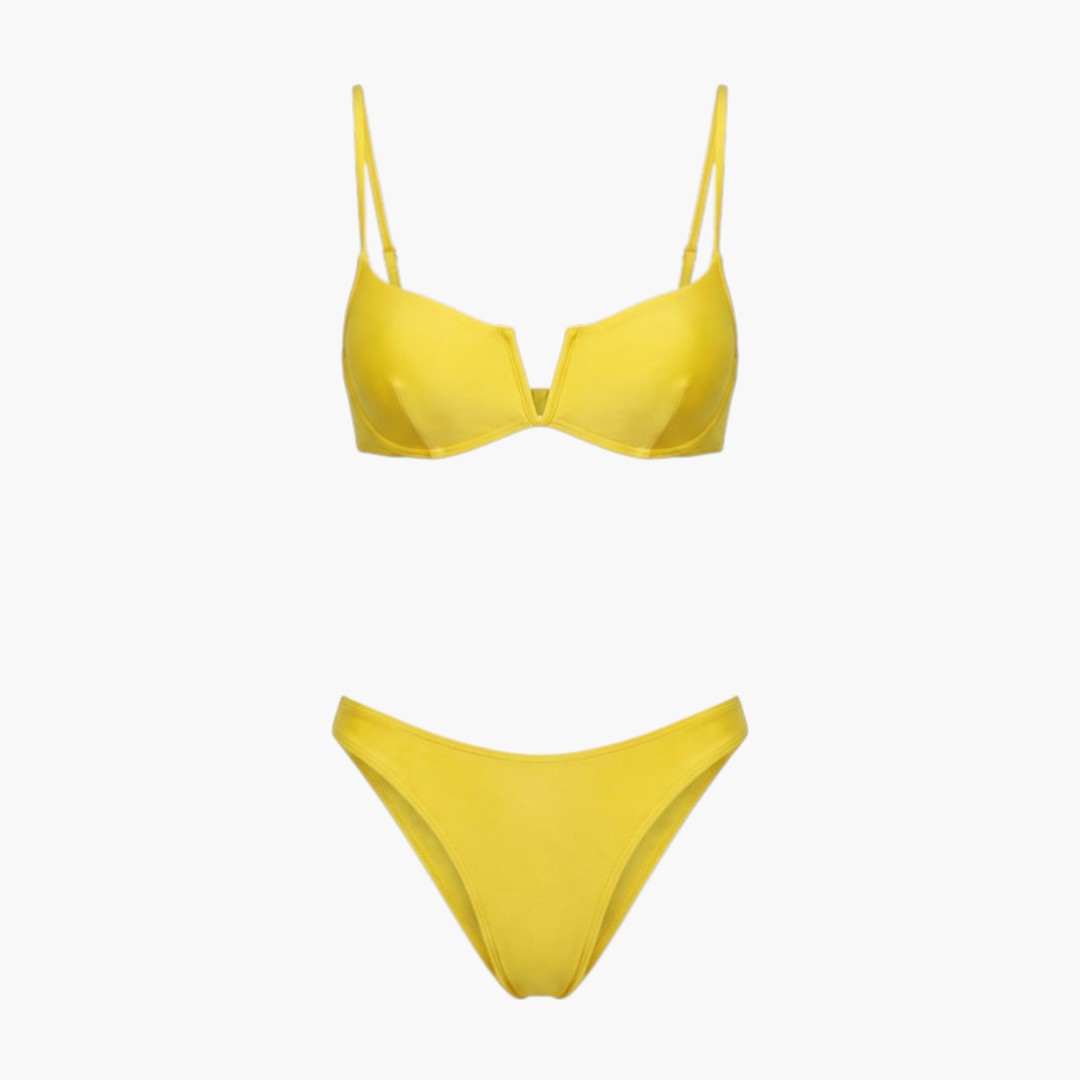 Completo bikini donna con reggiseno imbottito e stile brasiliano
