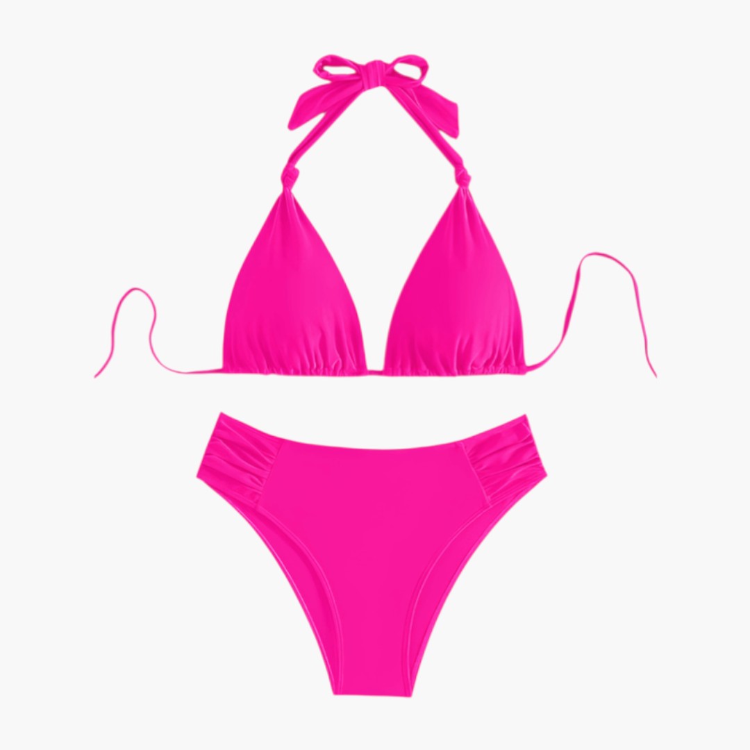 Women's two-piece swimsuit with triangle top