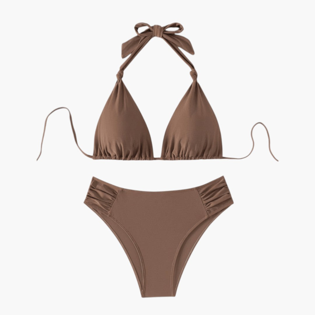 Women's two-piece swimsuit with triangle top