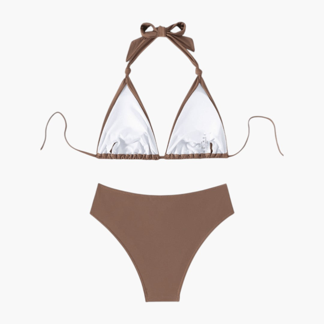 Women's two-piece swimsuit with triangle top