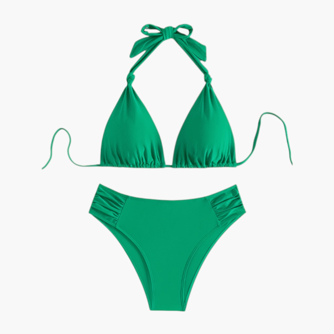 Women's two-piece swimsuit with triangle top