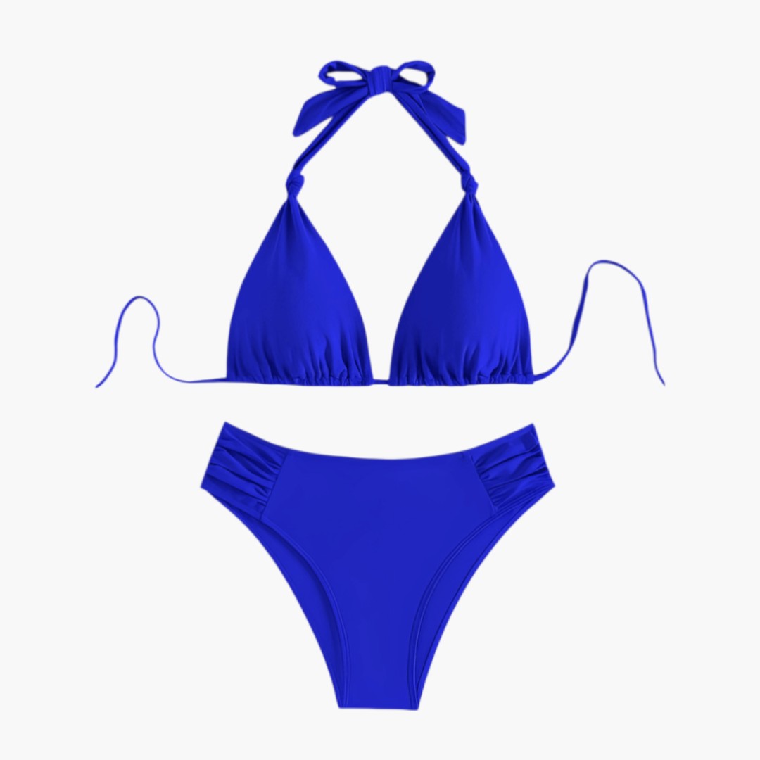 Women's two-piece swimsuit with triangle top