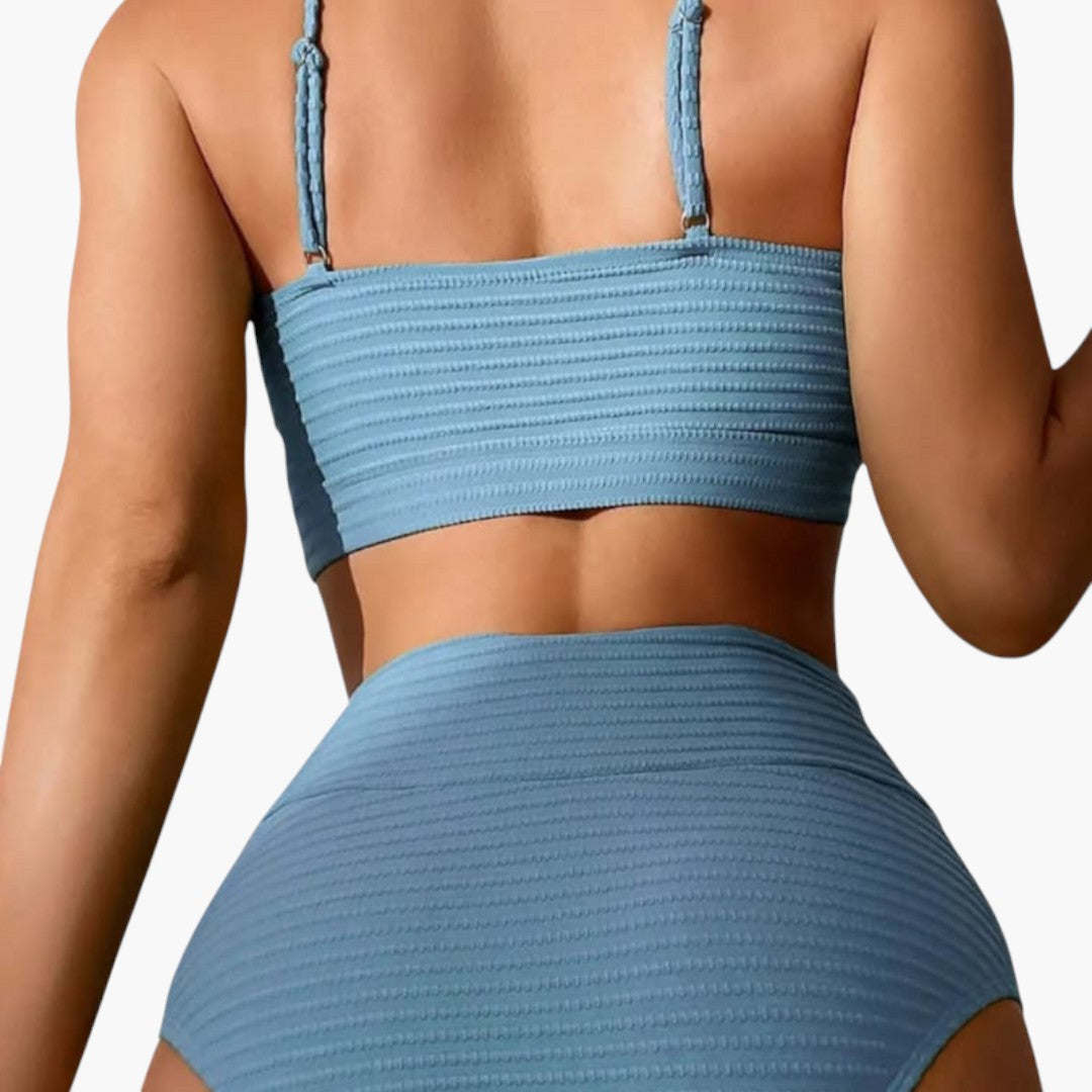 Ensemble bikini femme avec bas taille haute
