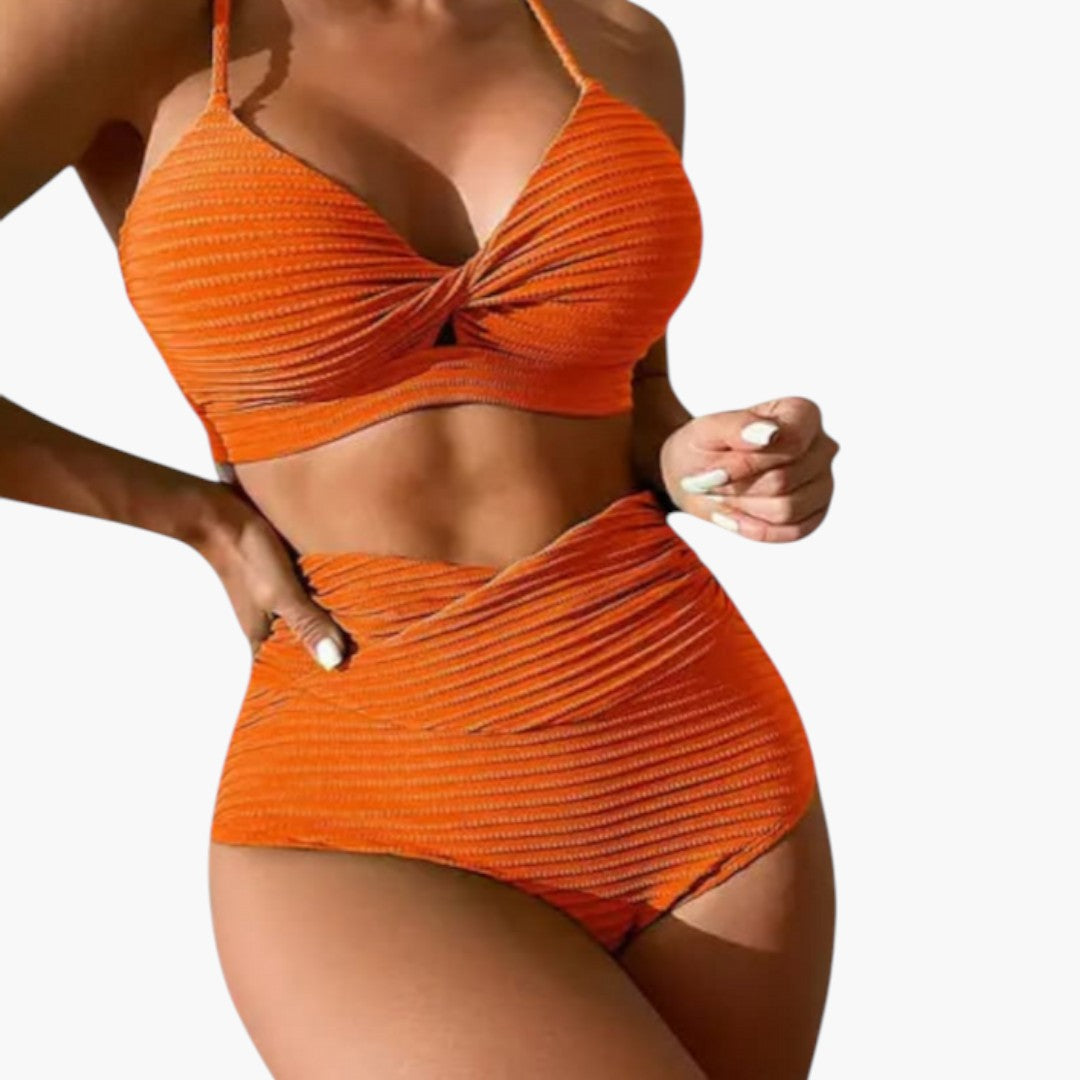 Ensemble bikini femme avec bas taille haute