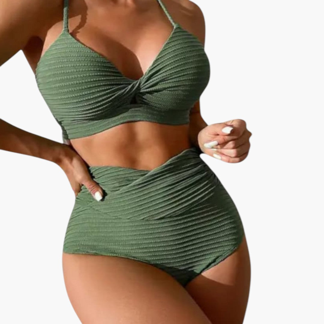 Ensemble bikini femme avec bas taille haute