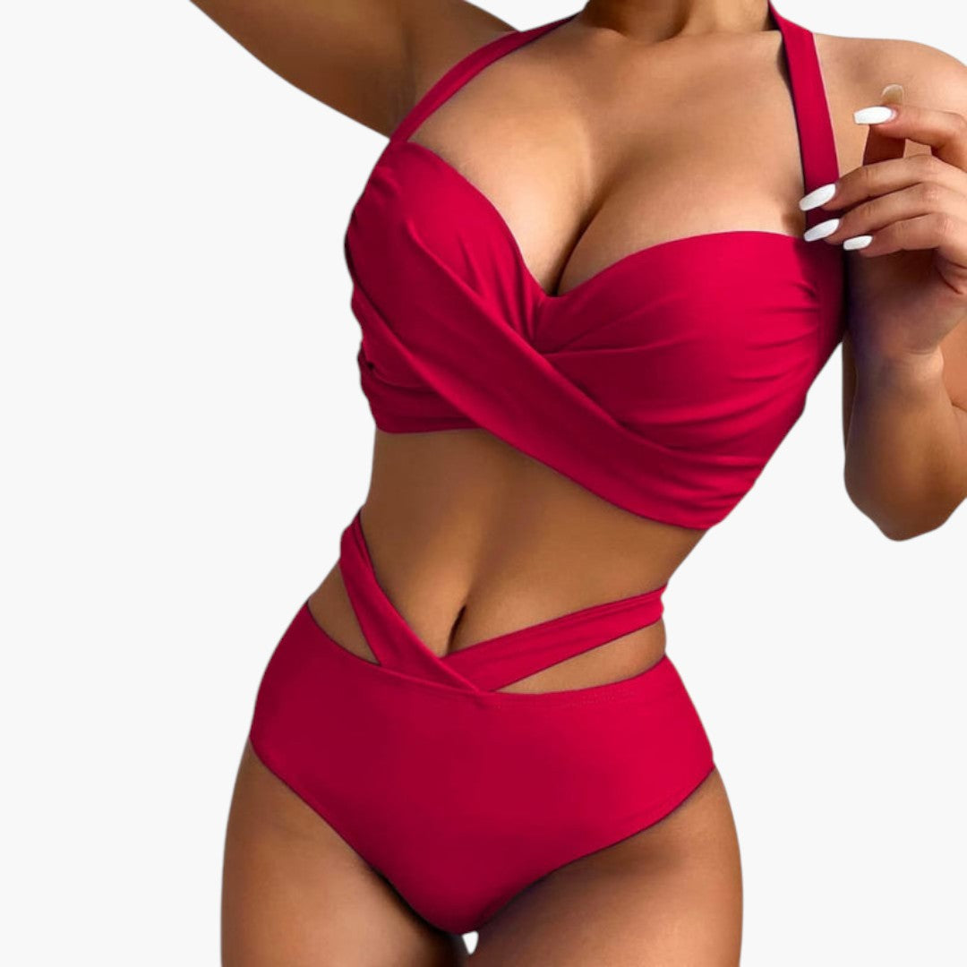 Women's two-piece swimsuit set with shaping top