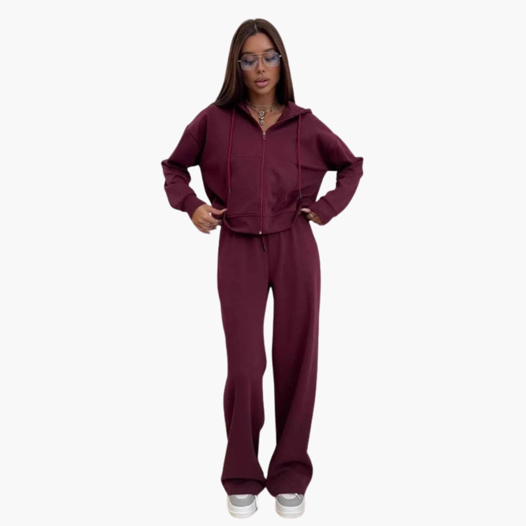 Completo sportivo donna con giacca con cappuccio