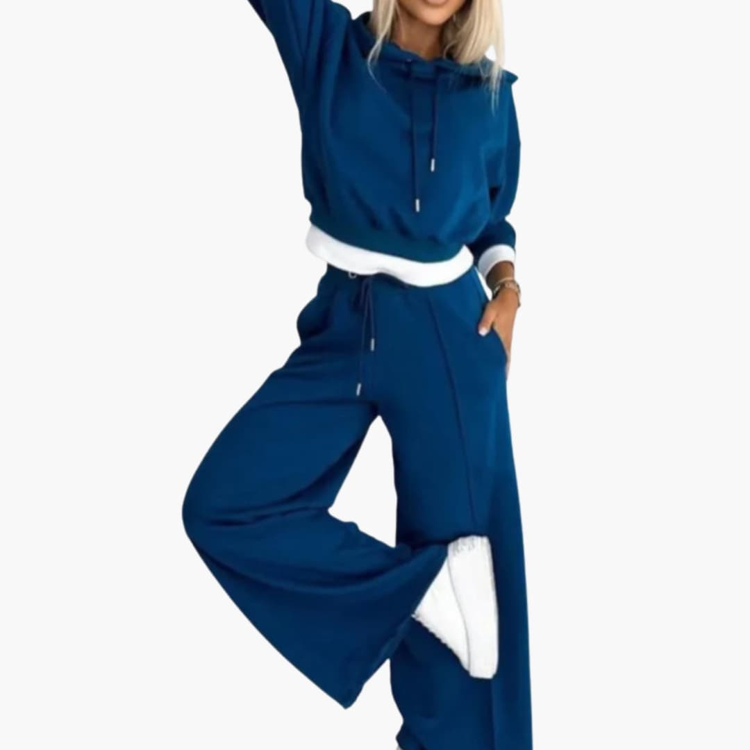 Ensemble de survêtement femme avec sweat à capuche à cordon et pantalon large