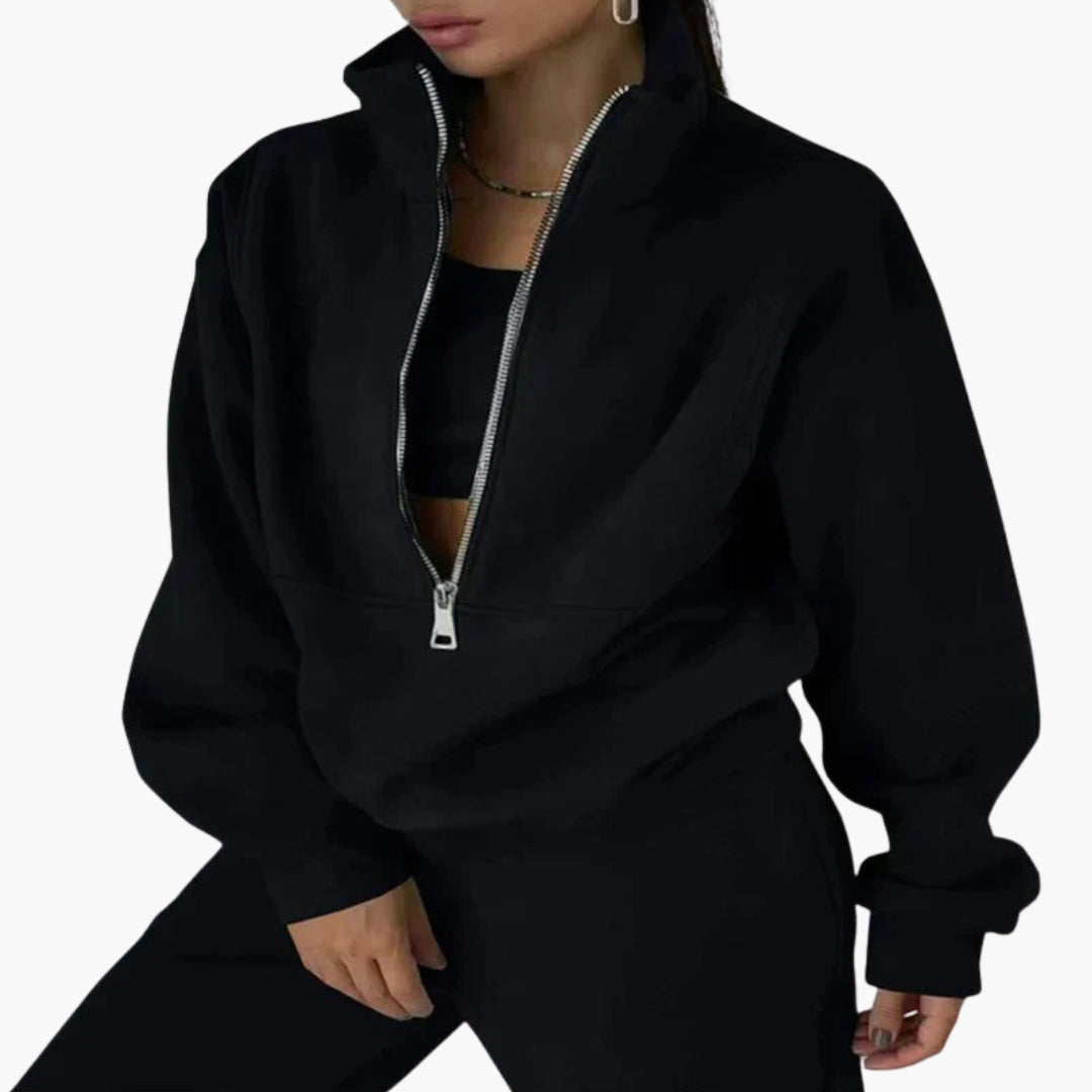 Ensemble de survêtement femme avec sweat à demi zip