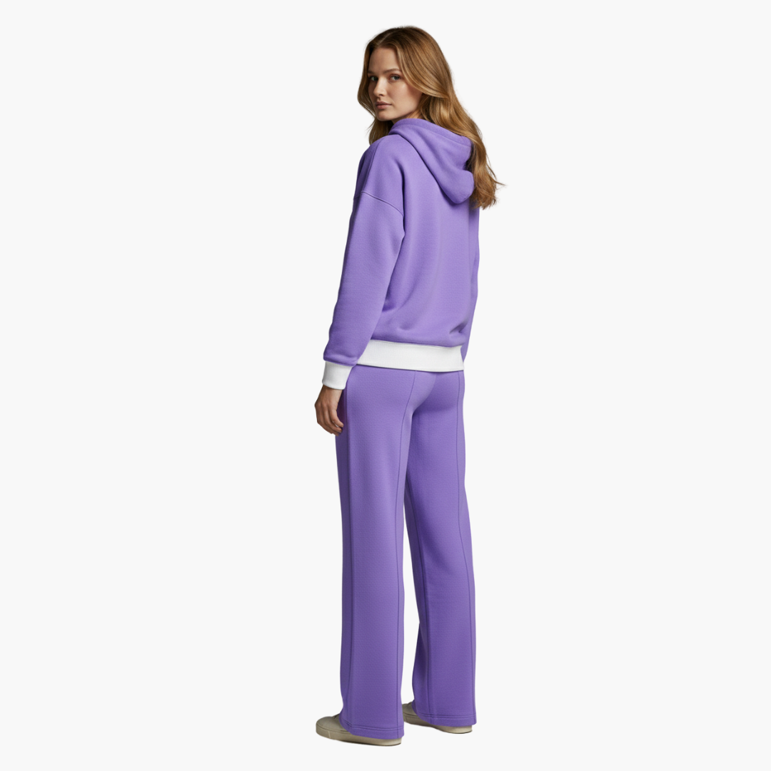 Completo due pezzi donna con felpa con cappuccio