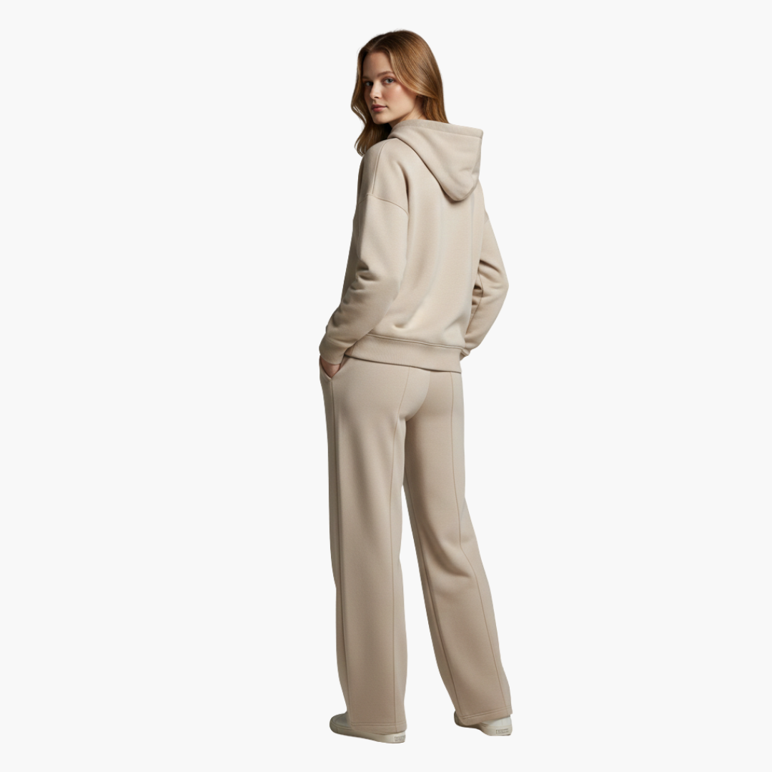 Completo due pezzi donna con felpa con cappuccio