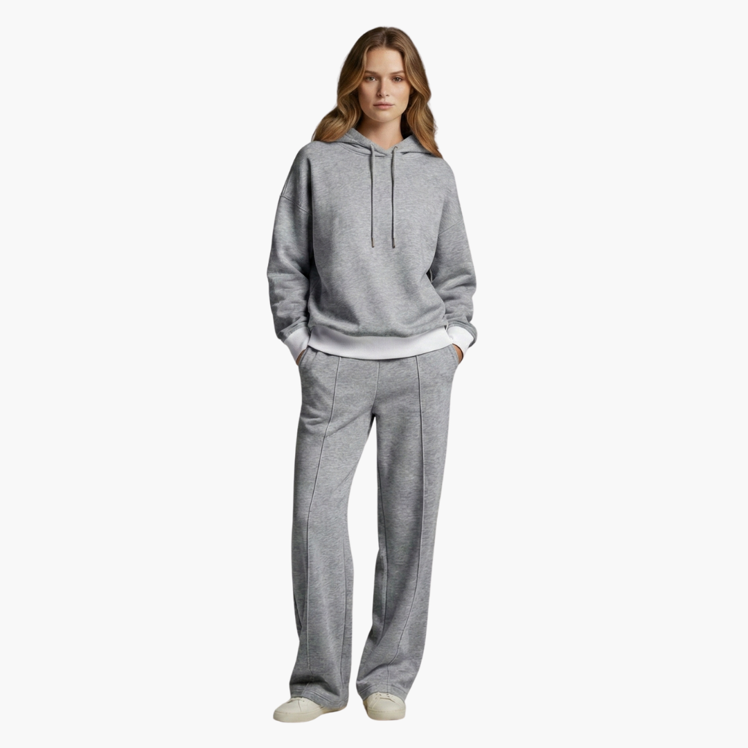 Completo due pezzi donna con felpa con cappuccio
