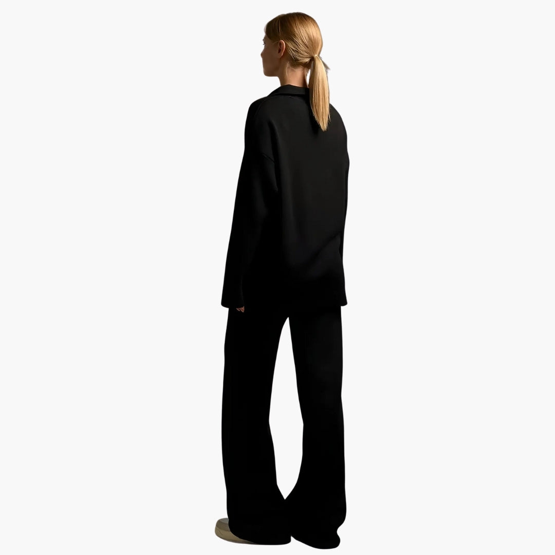 Ensemble deux pièces femme avec haut et pantalon large