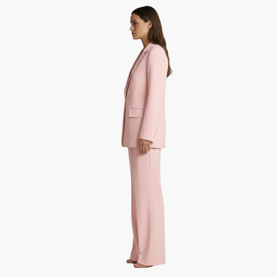 Dames tweedelig set met jas en wijde broek