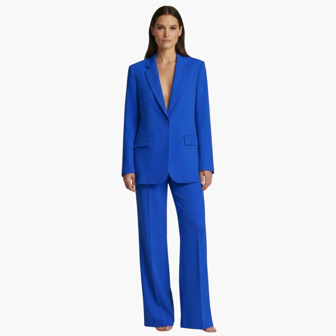 Dames tweedelig set met jas en wijde broek