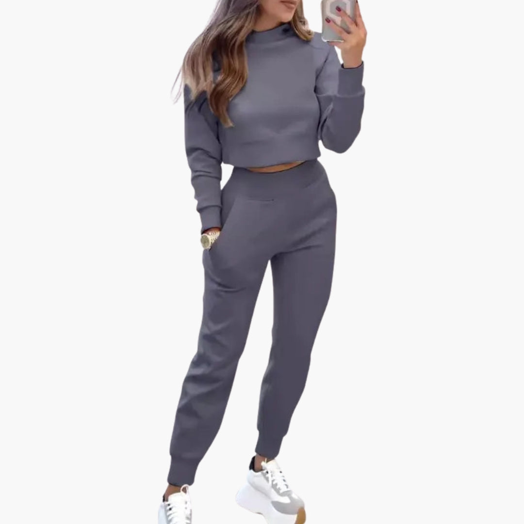 Ensemble femme deux pièces avec pull col rond