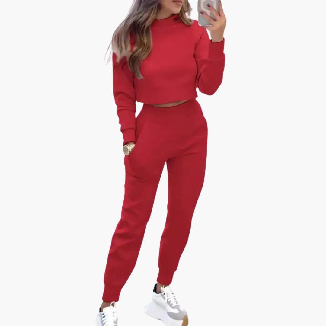 Ensemble femme deux pièces avec pull col rond