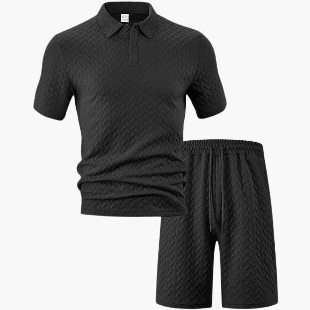 Ensemble homme deux pièces avec polo manches courtes et short