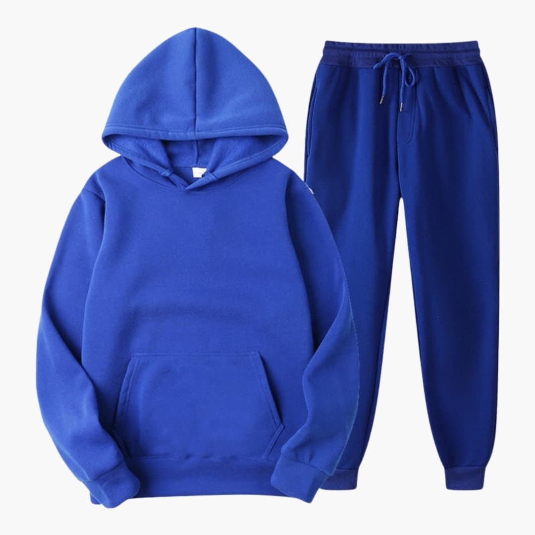 Women's jogging set with elastic waistband and long sleeves