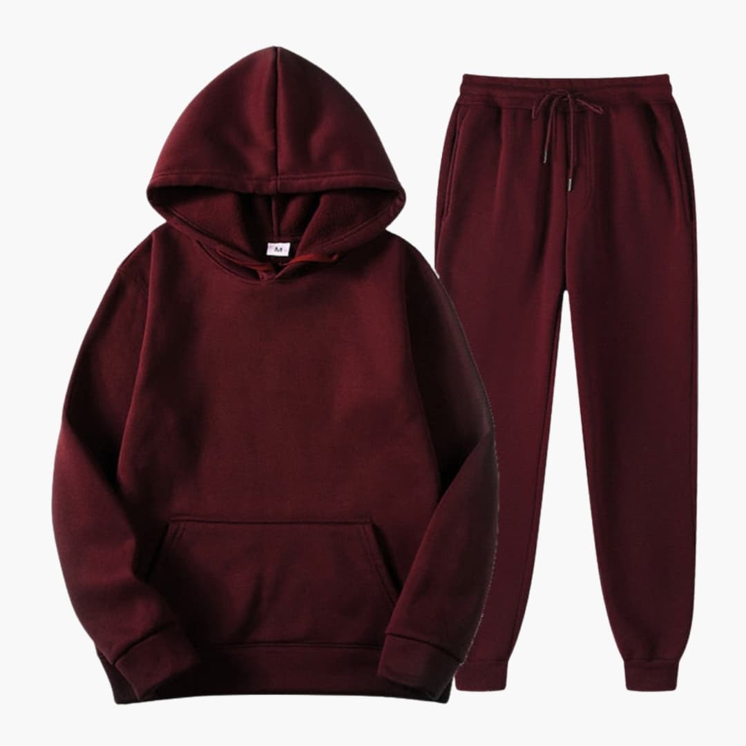 Women's jogging set with elastic waistband and long sleeves