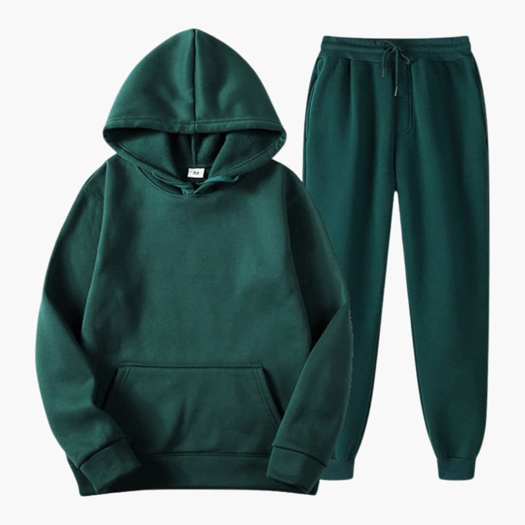 Women's jogging set with elastic waistband and long sleeves