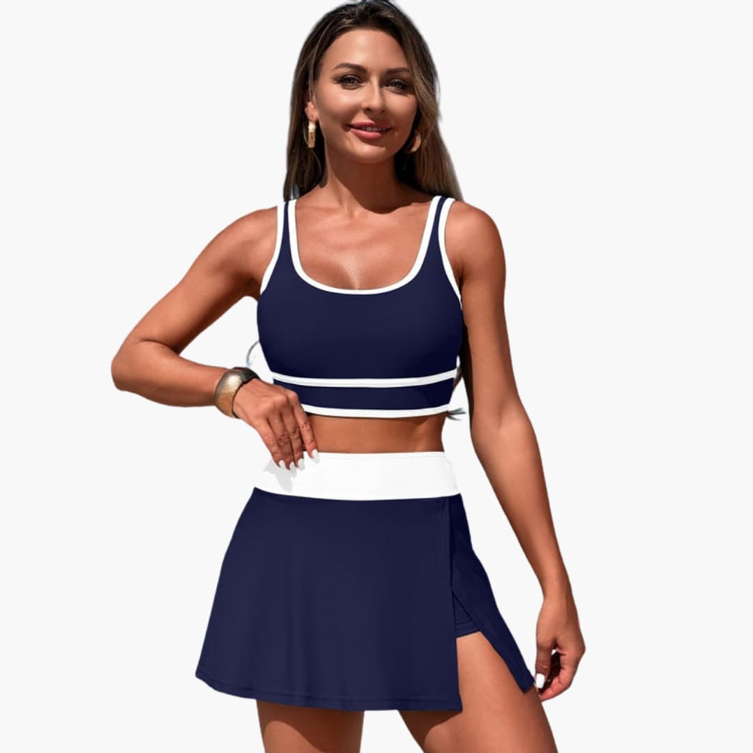 Ensemble jupe de bain femme à taille élastique